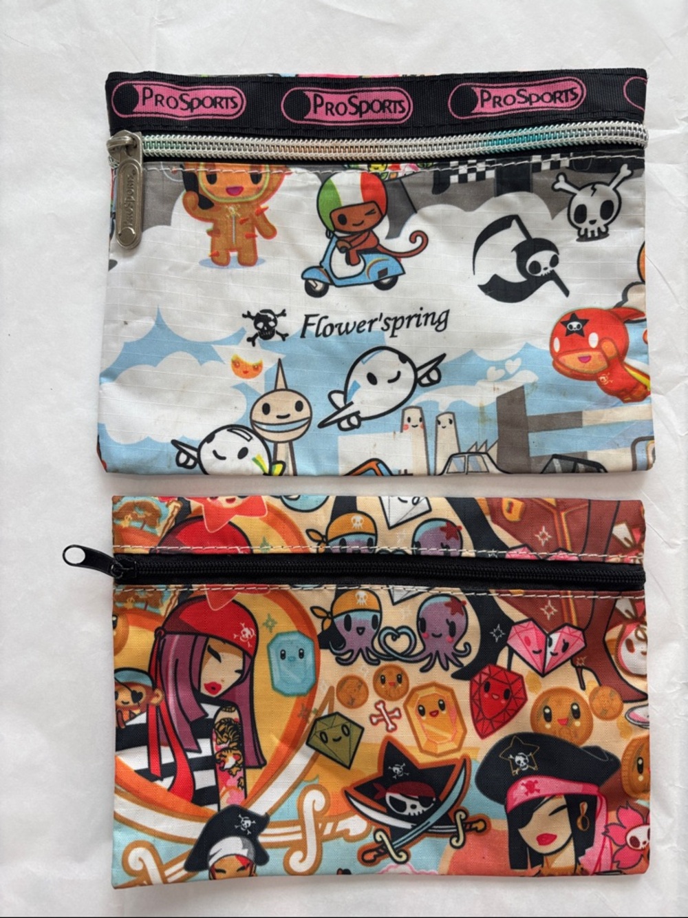 FlowerSpring Tokidoki Multi-Color Cartoon Cosmetic Pouch Set